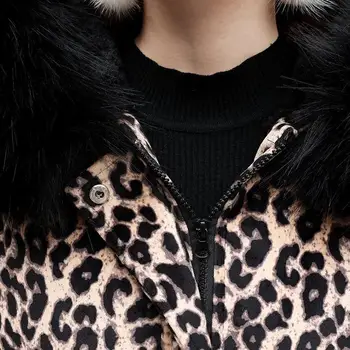 Leopard print Kvinder Frakke Jakke Nye fashion Vinter Blive Varm Gylden velvet Casual Parka Bomuld, Pels Outwear Kvindelige R496