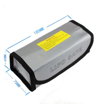 LiPo Batteri Sikkerhed Bag Safe Guard Afgift Sæk eksplosionssikker Taske Store 185*75*60mm Sølv RC Tilbehør