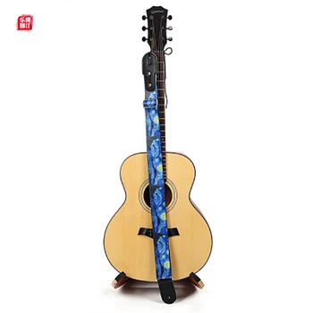 LONGTEAM Kreative Van Gogh guitar strap folk akustisk guitar diagonal skulderstrop el-guitar, bas tilbehør
