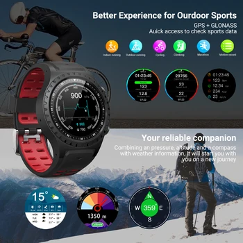M1, Smart Ur GPS-Sport Smartwatch 2020 til kvinder, mænd Bluetooth Ringer Kompas, Barometer Tryk Udendørs GPS Smartwatches