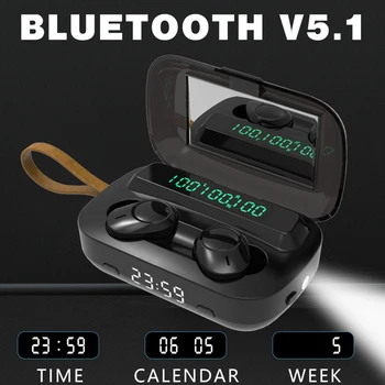 M13 TWS Trådløse Vandtæt Bluetooth 5.1 Headset med Mikrofon LED-Display