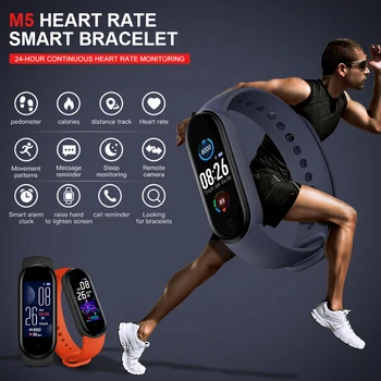 M5 M4 Smart Band Sport Fitness armbånd Ur Fitness Tracker Smartband Blodtryk pulsmåler Vandtæt Armbånd