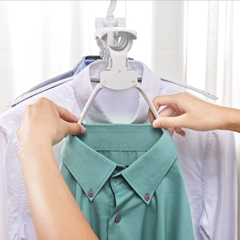 Magiske Bøjle Arrangør Multi Folde Anti Slip Plast Garderobe Pladsbesparende Tøj Bøjle Klud Rack Tørring Holder