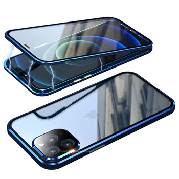 Magnetisk Metal Til iphone 12 pro Max Mini Tilfælde Kamera beskyttelse Glas Til iphone-12 tilfælde funda luksus coque dækning af telefon-etui