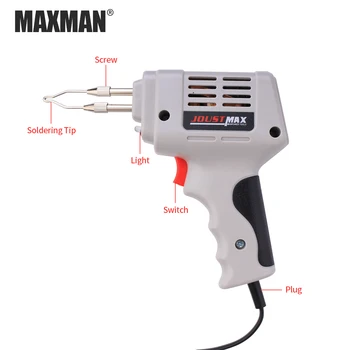 MAXMAN 220V Elektrisk loddekolbe Kit Indre Varme Pistol Håndholdte Automatisk Tin Lodning Pistol Reparation Værktøj