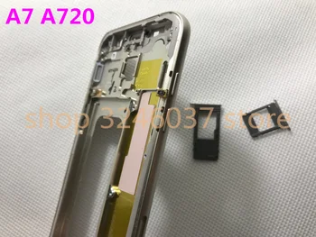 Midterste Ramme Til Samsung Galaxy A7 2017 A720 A720F Midten af Ringen Metal Ramme Boliger Chassis med Side Nøgle til SIM-kortet