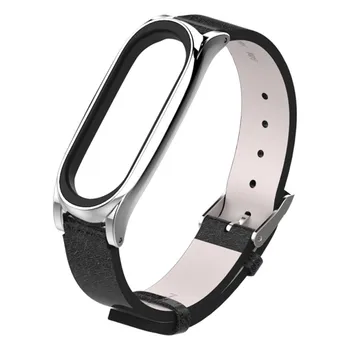 Mijobs Læder Håndleds-mi band 3 Armbånd til Xiaomi mi band 3 Wrist Strap Bælte Læder Armbånd til Mi Band3 Smart ur