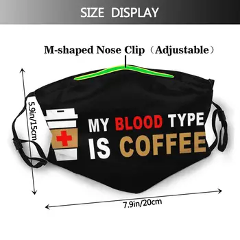 Min Blodtype Er Og Genanvendelige Munden Ansigtsmaske Mad Anti Haze Støvtæt Maske Med Filtre Til Beskyttelse Åndedrætsværn Maske Dæmpe