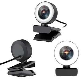Mini LED Webcam 1080P 30fps Netværk Auto Focus Computer, Kamera, Webcam 1920*1080 Opløsning Fyld Lys Web Cam LED Lys Kamera