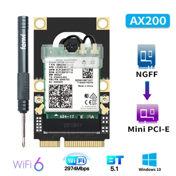 Mini-PCI-E Wi-Fi-6-Adapter til Trådløst 2974Mbps Bluetooth-5.0 Intel AX200 Wifi-Kort AX200NGW 802.11 ax/ac 160Mhz 2,4 G/5G Windows10