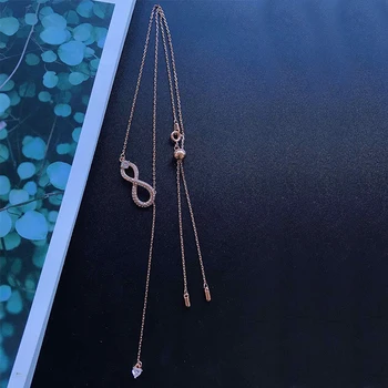 Mode Smykker SWA Nye INFINITY-Y Halskæde 8-tegns Form Diamant rejste Guld Kæde Kvinders Luksus Smykker Gave