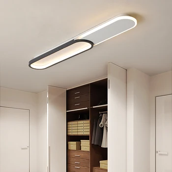 Moderne LED-loftslampe, Soveværelse, Køkken, Midtergang, loftslampe, Akryl, Lys Stribe Sort/Hvidt Loft Lys