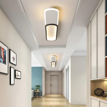 Moderne LED-loftslampe, Soveværelse, Køkken, Midtergang, loftslampe, Akryl, Lys Stribe Sort/Hvidt Loft Lys