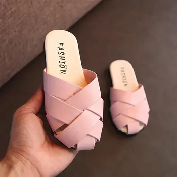 MUQGEW sommer piger børn tæt toe hjemmesko til børn gummi sål læder prinsesse sandaler, sko #XTN