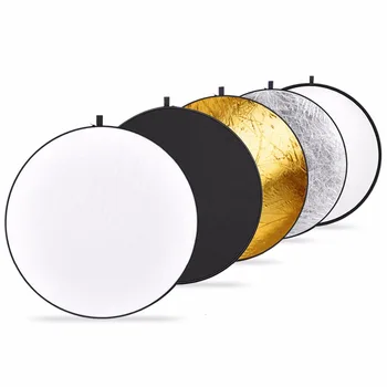 NEEWER 32-Tommers 80CM Bærbare 5 i 1 Gennemskinnelige, fire farver Sammenklappelige Runde Multi Disc Lys Reflektor til Studie