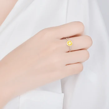 NEHZY 925 Sterling Sølv Ny Kvinde Fashion Smykker i Høj Kvalitet, Orange Crystal Citron Enkel Ring Størrelse Justerbar Ring