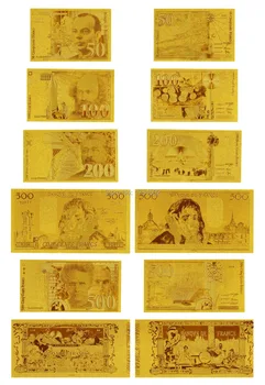 Normal Guld Folie Seddel 1994år er 500cents,50.100.200.500.5000 Franc Gyldne Gave Sales Promotion