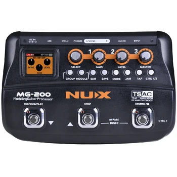 NUX MG-200 Guitar Processor Multi-Effekt-Pedal 55 Virkninger 70 Sekunder Optagelse Guitar Looper trommemaskine