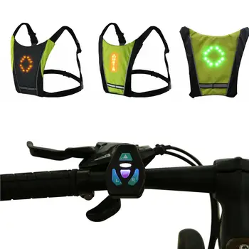 Ny 2020-LED Trådløse cykling vest 20L MTB cykel taske Sikkerhed LED blinklys Lys Vest Cykel Reflekterende Advarsel Veste med remo