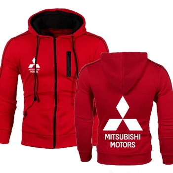 Ny Mode Mitsubishi Bil Logo Sweatshirt Trøjer Mænd Foråret Efteråret Bomuld Lynlås Jakke HipHop Harajuku Mandlige Tøj