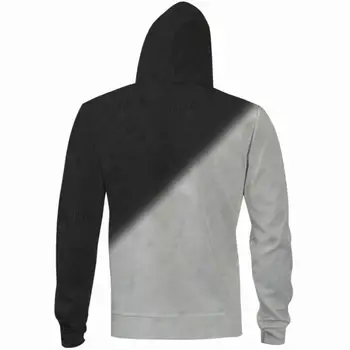 Nye 3D-Hoodie Mænds Hooded Sweatshirt Sort og Hvid Kat 3D-Print Hoodie Casual Top Falde Almindelige Mode Hip Hop Zip Hoodie