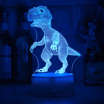Nye 3D LED Nat Lys Lampe Dinosaur-Serien 16Color 3D-Nat lys-Fjernbetjeningen Bord Lamper, Legetøj, Gave Til børne Hjem Dekoration