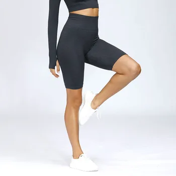Nye Afgørende Problemfri Yoga Shorts Med Høj Talje Træning Fem Shorts Kradser Butt Fitness Yoga Shorts Biker Sport Women Fitnesscenter Leggings