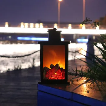 Nye Hot 1 Stk Pejs LED Brændende Effekt Lanterne-Lys Lampen Holdbar Til Have med Græsplæne Soveværelse