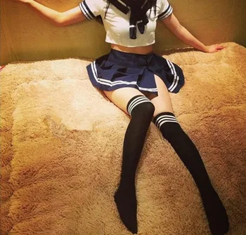 Nye kvinde Sexet Undertøj Japansk Skole Pige studerende Sømand BabyDolls Uniform Cosplay Kjole med sok Uniform fristelsen
