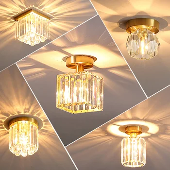 Nye Moderne Crystal LED-loftslampe Overflade Monteret Loft lamper E14 til Soveværelse, Stue, Kontor, Butik, Indendørs lamper