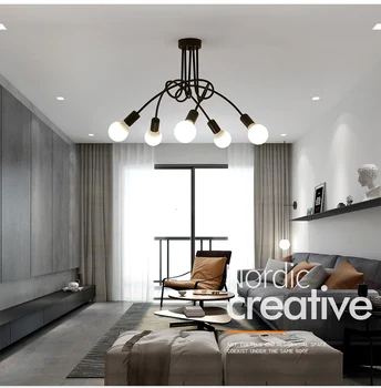 Nye moderne personlighed kreative lampe kontor lysekrone enkel lampe Nordisk jern lampe værelses lampe soveværelse lampe loft lampe
