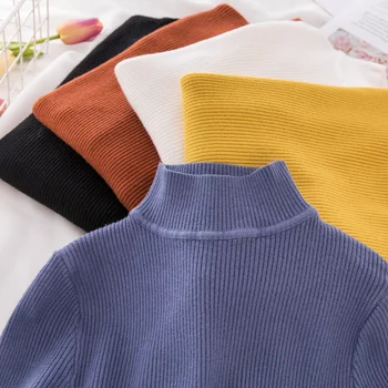 Nye Rullekrave Strikket Sweater Kvinder Casual Pullover Kvinder Efterår Og Vinter Toppe Koreanske Trøjer Mode 2020 Kvinder Sweater, Jumper