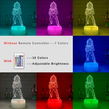 Nyeste 3D LED Nat Lys Anime Handling Figur 7 Farver Touch Optisk Illusion bordlamper Model Lampe Gaver Fabrikken Dropshipping