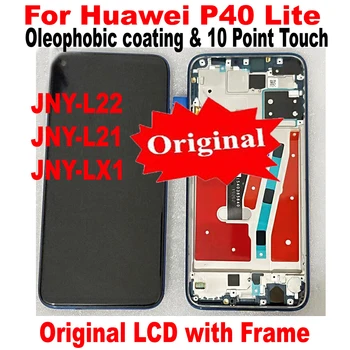 Oprindelige LCD-For Huawei P40 Lite P40Lite Skærm Touch screen Digitizer Assembly + Ramme Til Nova 6 SE-Sensor Pantalla