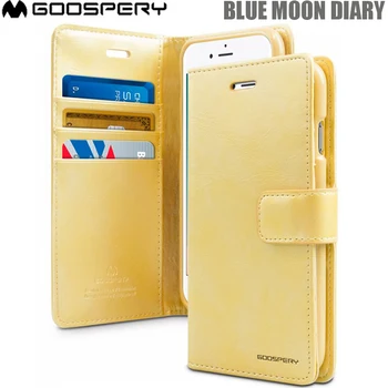 Original Kviksølv GOOSPERY Blue Moon Dagbog Med Kort Slots Penge Lommen Tegnebog Case Cover til iPhone 7 plus 8 PLUS