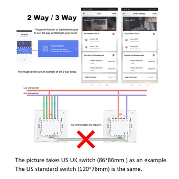 OS WIFI Smart Switch 1 2 3 4 Gang 1 2 3-Vejs Tuya Smart Home Alexa Google væglampe Trådløs Fjernbetjening Touch Skift