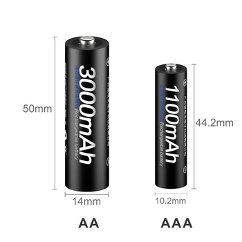 PALO 4STK NI-MH 1,2 V aa aa genopladelige batterier + 4STK 1,2 V aaa AAA genopladelige batteri+intelligent smart USB Batteri Oplader