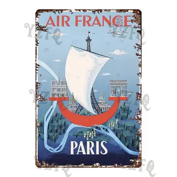 Paris Vintage Frankrig Rejser Plakat Provence Mad Metal Tegn på Væggen, Bar, Restaurant, Kunsthåndværk Retro Home Decor 30X20CM DU-4605A