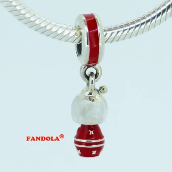 Passer til Pandora Charms Armbånd Japansk Dukke Perler med Rød Emalje 925 Sterling Sølv Smykker Gratis Fragt