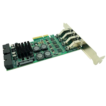 PCI Express PCI-E til USB 3.0-udvidelseskort Raiser 8 Ports USB 3.0-Controller, SATA Power Uafhængige 4-Kanal for Kameraet Server