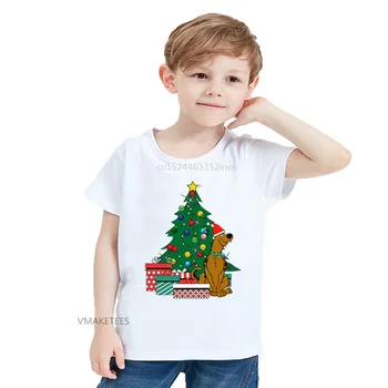 Piger & Drenge T-shirt Børn Scooby Doo Omkring juletræet Print T-shirt Baby Børn Sjove Tegneserie Tøj,HKP5522