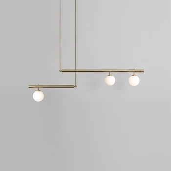 Postmoderne Strygejern Glas Sort Hvid Art Deco-Design-LED-Lampe LED-Lys.Vedhæng Lys.Pendel Lampe.Vedhæng lys i Foyeren
