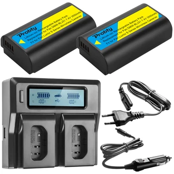 PROBTY DMW-BLJ31 / DMW-BLJ31e Batteri + LCD med EU stik dual batteri hurtig oplader kit for Panasonic Lumix S1, LUMIX S1R, LUMIX