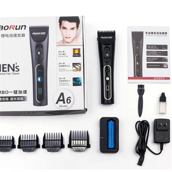 Professionel Elektrisk Hair Clipper Lithium A6 Genopladelige Hår Trimmer Titanium Keramisk Kniv til Salon Hair skæremaskine