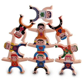 Pædagogisk Hercules Balance byggesten DIY Stabling Jade Legetøj Træ-Blokke Børn Montessori Legetøj for Børn