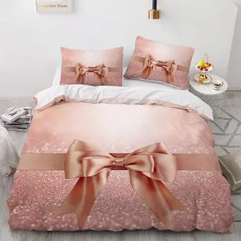 Quilt Pink Cover Sæt 3D-Tilpassede Design Moderne Comforther Tilfælde pudebetræk 200*230cm Fuld Twin, Dobbelt-King Size Sengetøj Grå