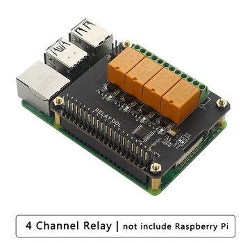 Raspberry Pi 4B/3B+/3B 4 Kanal Relæ-udvidelseskort 4-Vejs Kontrol Relæ-Modul til IO-Program Intelligente Hjem