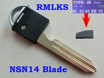 RMLKS Udskiftning Lille Nøgle NSN14 Blade ID46 Transponder Nødsituation Indsæt Nøgle Passer Til Infiniti Til Nissan