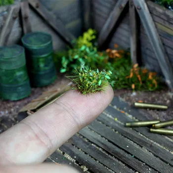 Scene Jorden Ukrudt Vegetation Militær For Jernbanen Kunstige Mini Terræn Græsplæne Wargame Landskab, Natur Diorama Tilbehør