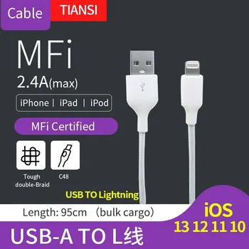 SHUNSI MFi-Lightning til USB Kabel Til iPhone X 8 7 6S 6 Plus 5S SE 5 Hurtig Oplader Til iPhone Oplader Kabel Mobiltelefon Kabler